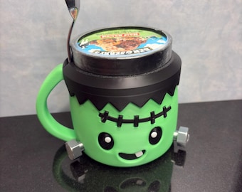 Frankenstein Ice Cream Pint Holder with Spoon Holder