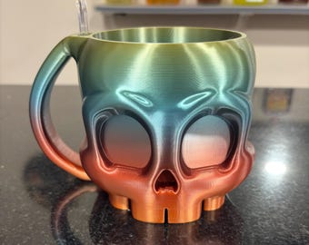 Skull Ice Cream Pint Holder with Spoon Slot | 3D Printed Horror Dessert Mug