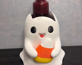 Ghost Soap Holder for Bath & Body Works Foaming Soap | Candy Corn Halloween Bathroom Decor | 3D Printed Soap Dispenser Cover