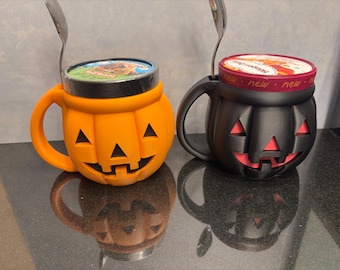 Halloween Pumpkin Ice Cream Pint Holder | Jack-O’-Lantern Ice Cream Cozy |