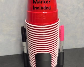 Party Cup Holder with Marker | BBQ, Tailgate Organizer- Custom Colors