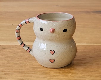 Handmade Pottery Snowman Ceramic Mug