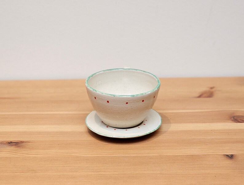 Handmade Cup and Saucer - Elegant Ceramic Decor for Home or Office | Unique Artwork by Garlic Pottery | Handmade Pottery | For Tea Lovers | For Coffee Lovers