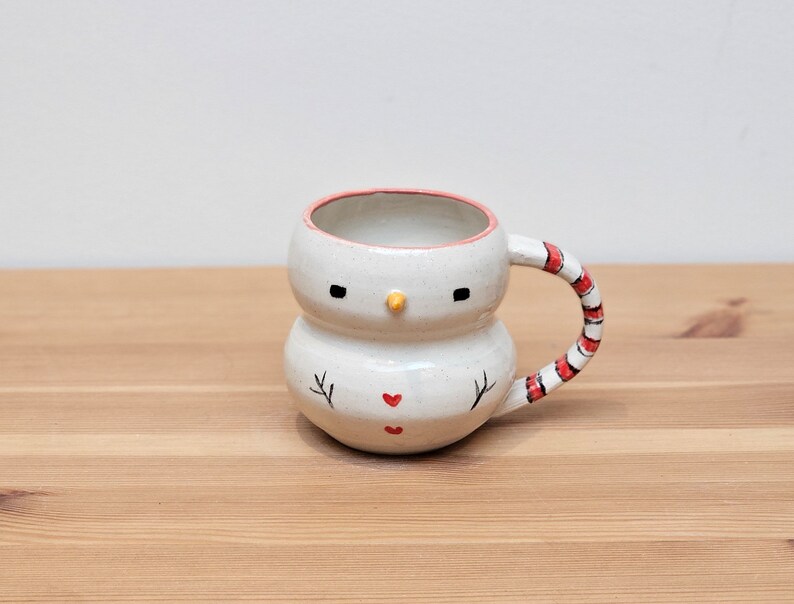 Snowman Mugs | Handmade pottery Mugs | Handmade Christmas Gift | Coffee Lovers | Handcrafted Mugs