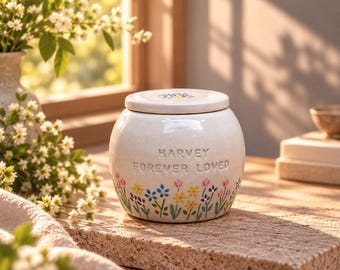 Handmade Personalized Garden Pet Urn fo ashes, Custom Memorial, Cremation Keepsake