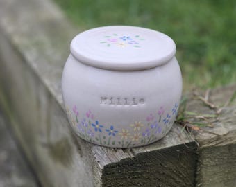 Personalised Ceramic Urn Pastel Colour: Custom Cremation Jar for Dog Cat Ashes, Memorial Keepsake