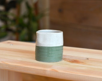 Handmade Pottery Creamer | Green | Small Ceramic Jug | Cream and Syrup Pitcher