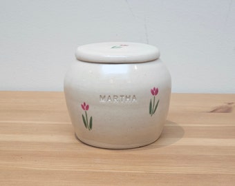 Custom Pottery Pet Urn: Personalized Ceramic Tulip Design