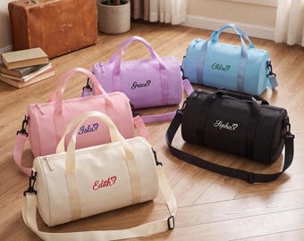 Personalized Gym Duffle Bag, Custom Embroidered Name Sports Bag, Women's Workout Holdall, Dance Bag, Weekend Travel Gift
