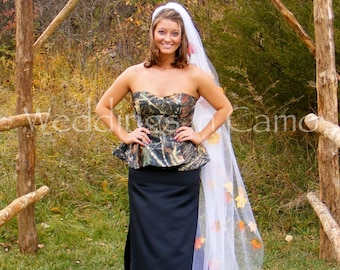 CAMO top and skirt LONG dress with strapless top