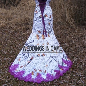 Wedding dresses shop with camo trim