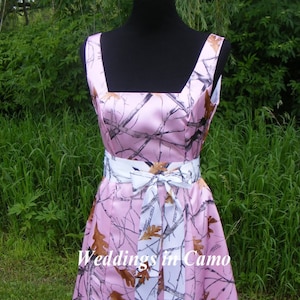 CAMO Bridesmaid SHORT princess line+Sleeveless square-neck  GREAT for plus sizes