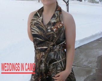 CAMO short dress with Pickup overskirt SIZES 20 to 30