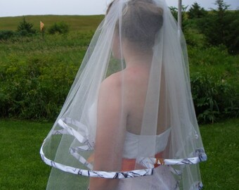 CAMO VEIL SINGLE Layer with camo ribbon