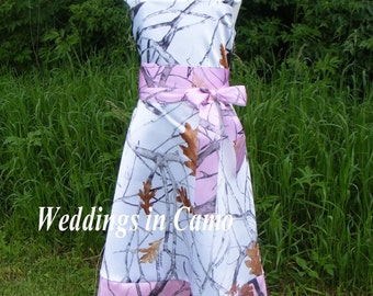 MUDDY GIRL Camo Flower Girl Dress With BORDER Pick Your Camo Colors for Your Country Wedding