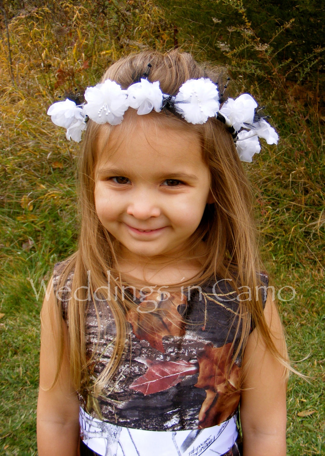 Headpiece Flower Girlsunflower Headpiece Rustic Wedding Etsy