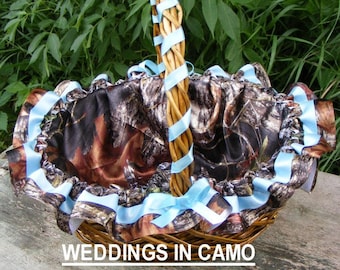 Flower girl BASKET+ CAMO colors+Barn wedding