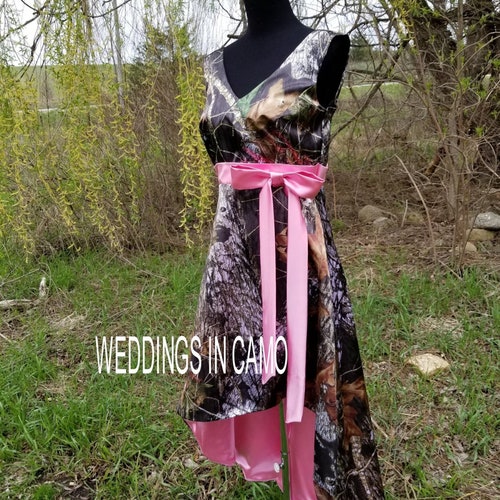 pink camo formal dresses Carrafina 16 Camouflage Realtree Camo Pink Formal Dress Tulle Lining Flowers New