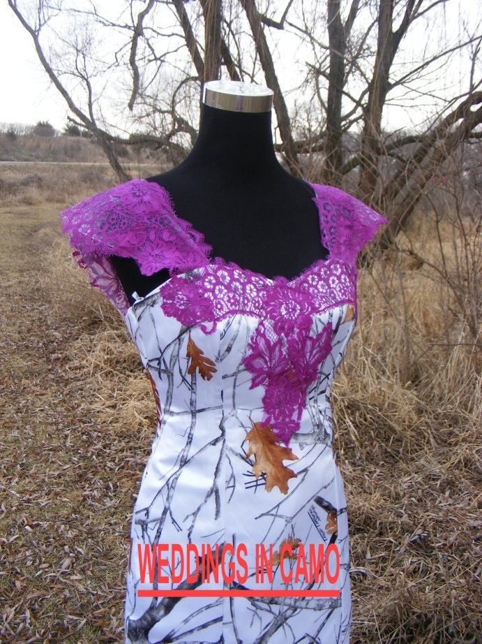 CAMO wedding dress +LACE TRIM+Corset Back Choose your colors CAMO wedding dress +LACE TRIM+Corset Back Choose your colors