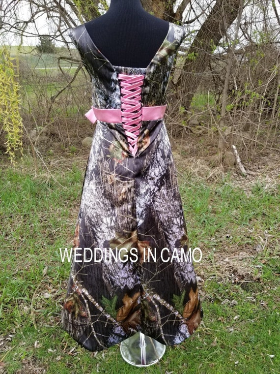 Plus size pink camo wedding dress store