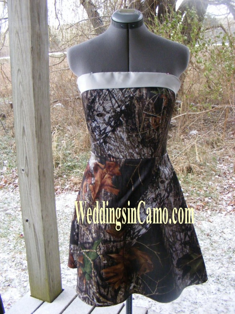 Camo Wedding Dress Short Formal Dress With Banded Top And Etsy