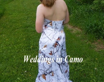 CAMO wedding dress+Corset back+Fit and flare