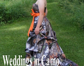 CAMO dress with pickups CORSET back wedding dress