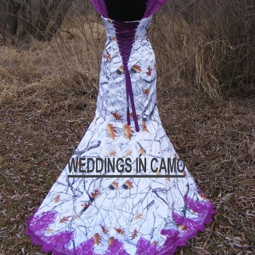 camo princess wedding dress Asulla New Camouflage White Wedding Dresses Satin Camo Appliques Bridal Dresses