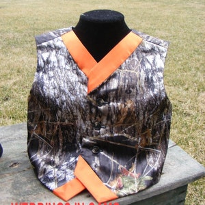BOYS CAMO Vest with colored trim All COLORS Custom Made