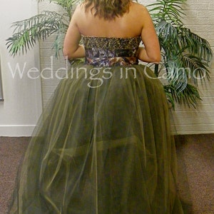 SHORT CAMO beaded dress with optional tulle skirt image 3