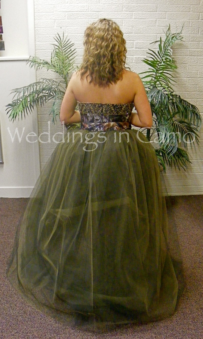 SHORT CAMO beaded dress with optional tulle skirt image 3