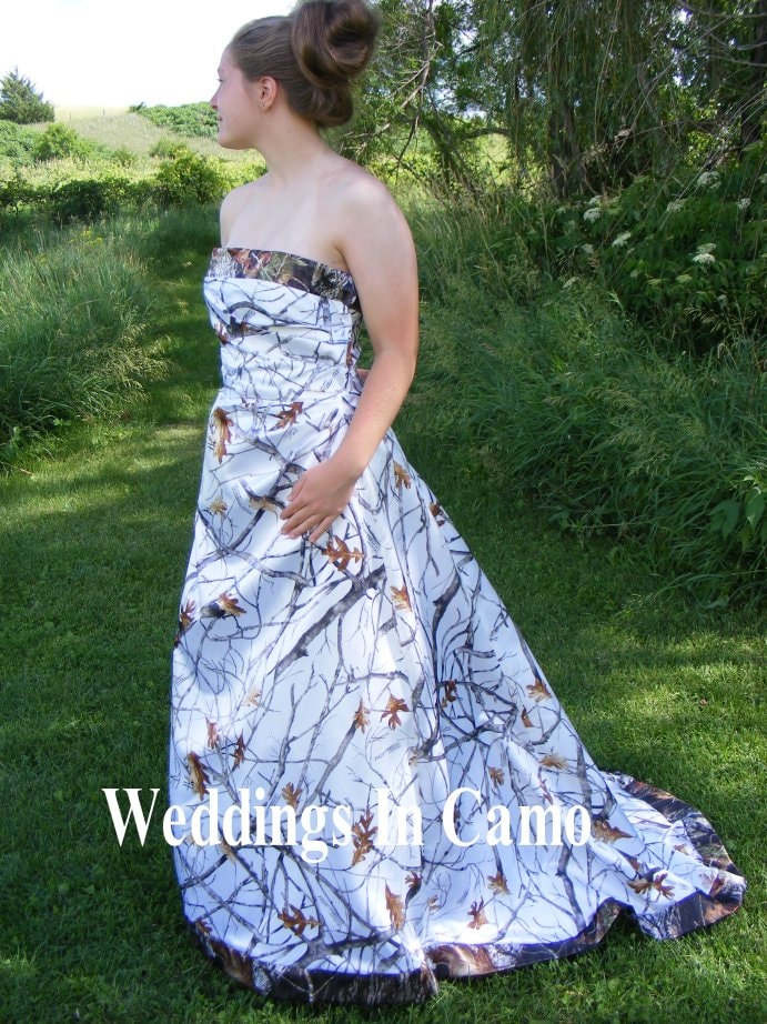 simple camo wedding dresses