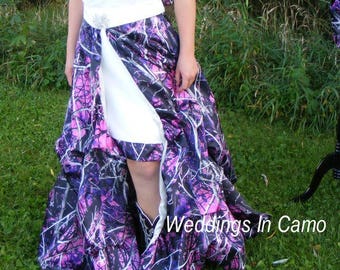 CAMO dress short with Pickup OVERSKIRT in regular and plus sizes