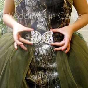 SHORT CAMO beaded dress with optional tulle skirt image 2