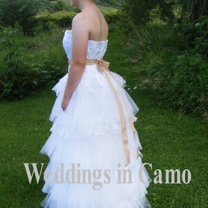 CAMO Wedding dress sash RHINESTONES and pearls