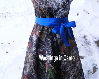 MUDDY GIRL Camo Flower Girl Dress With BORDER Pick Your Camo