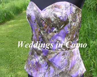 CAMO strapless TOP with peplum and High-Low Hemline skirt GREAT for Plus sizes