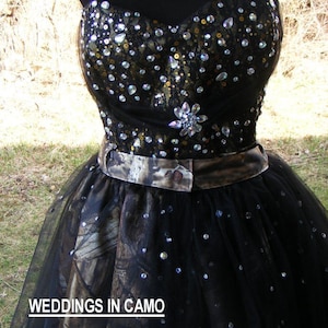 CAMO PROM Dress+Beaded CAMO Dress+Short camo dress with overskirt