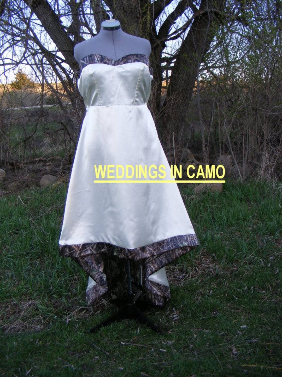 camo corset dress CAMO dress high low hemline beaded CORSET back dress