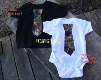 CAMO T-shirt for Baby+toddler+with Tie Applique for BOYS or GIRLS