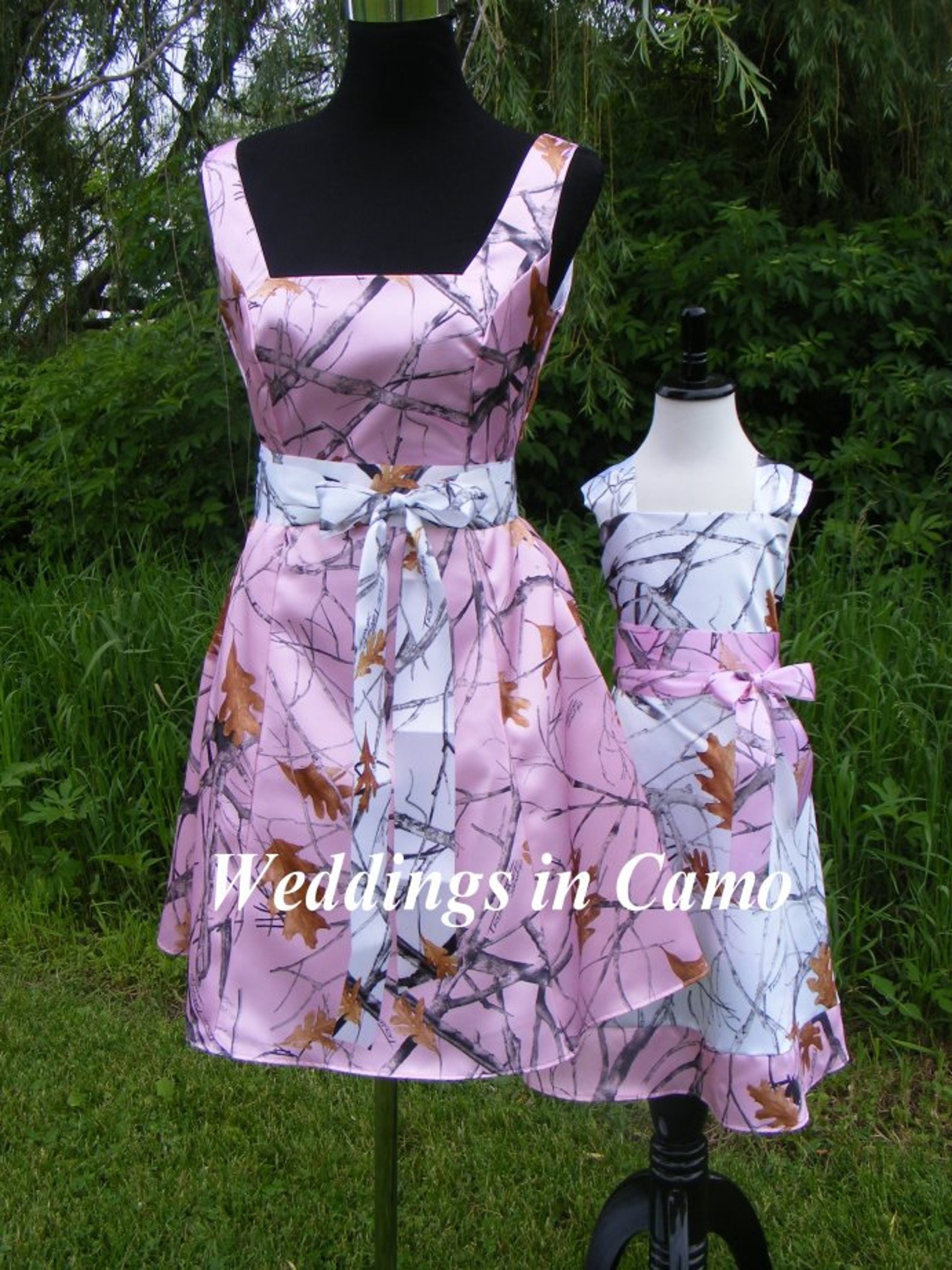 Camo and flower cowl neck dress