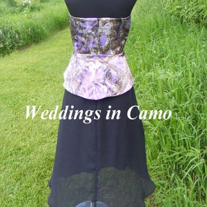 CAMO DRESS strapless with high low hemline