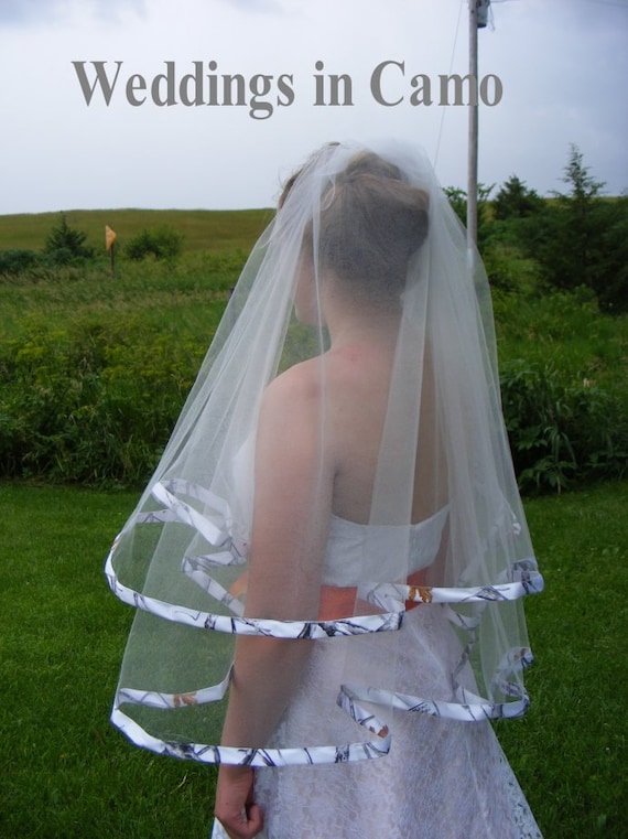 Camo Ribbon Circle Shaped Veil Camo Wedding Mossy Oak Etsy