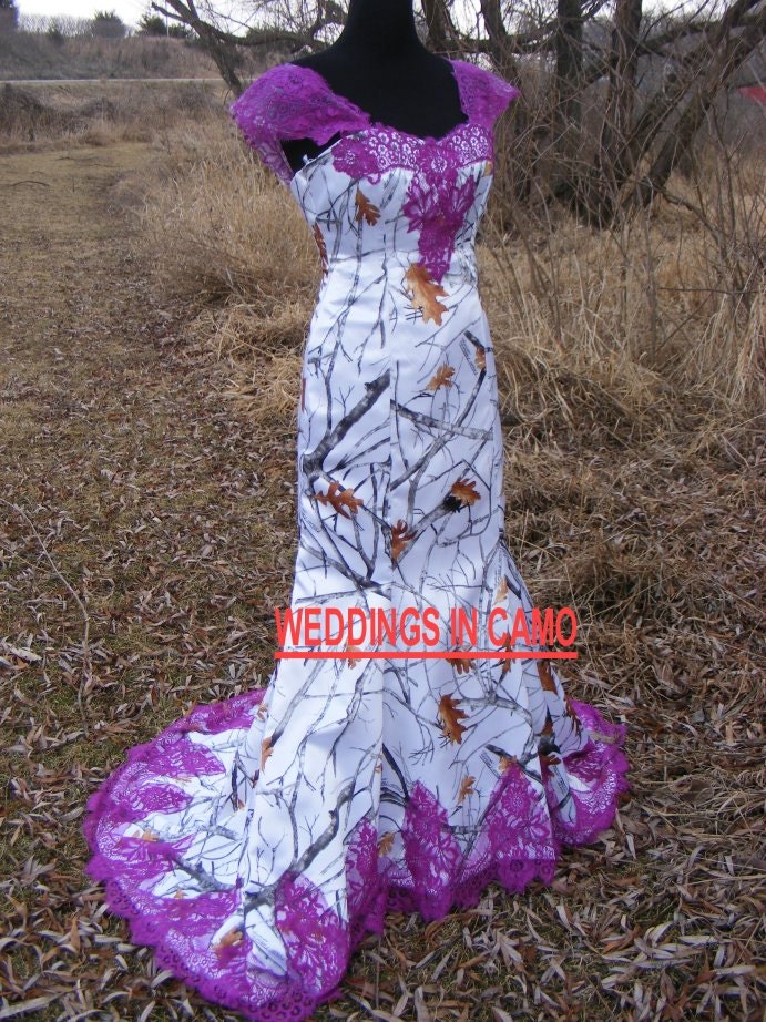 CAMO wedding dress +LACE TRIM+Corset Back Choose your colors CAMO wedding dress +LACE TRIM+Corset Back Choose your colors