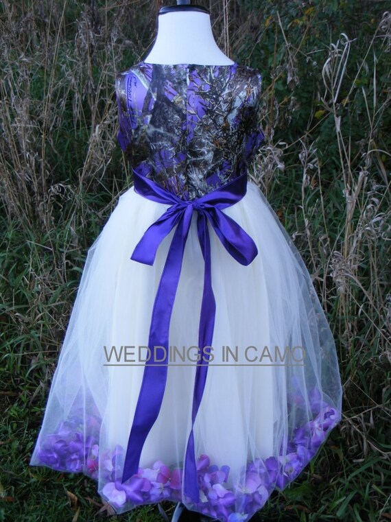 Camo Flower Girl Dress With Tulle Skirt Girls Camo Dress Etsy