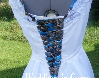 CAMO CORSET TIES +Camo wedding dress+camo prom dress