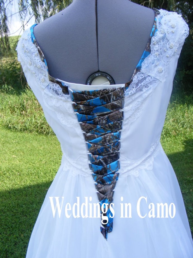 Turquoise Camo Wedding Dress