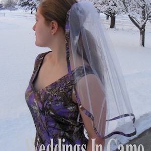 CAMO Ribbon Single Layer ALL Camo COLORS Trimmed Veil