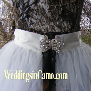 CAMO COLORS Tulle Princess Skirt with Rhinestone Buckle
