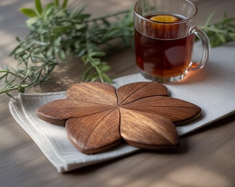 Sculptural Wood Coaster Natural Home Decor for Living Room
